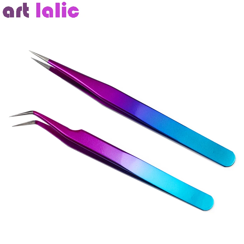 Зажим для наращивания ресниц из нержавеющей стали|nail art tweezers|gradient toolclips eyelashes |