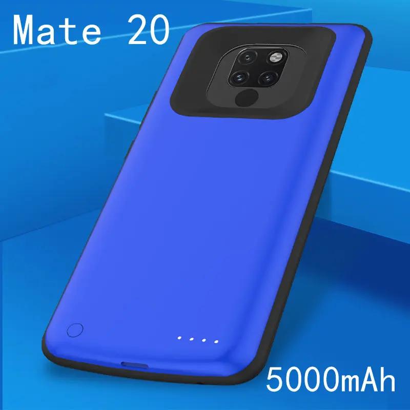 Для huawei mate 20 Pro зарядное устройство чехол mate 20 тонкий противоударный силиконовый мягкий каркас внешний аккумулятор чехол s чехол для зарядки - Цвет: Mate 20-Blue