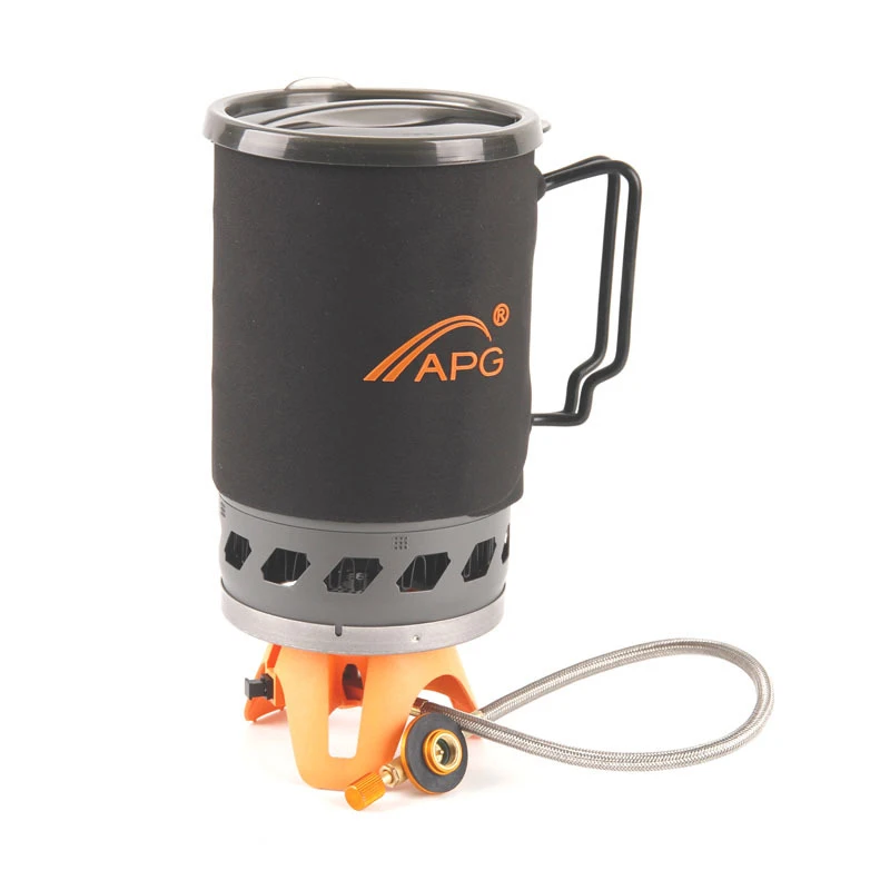 

1400ml Outdoor Camping Stove Portable Heat Exchanger Pot Multi-use Gas Burners Brand New