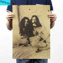 Кровать мир сделать любовь, без войны! Джон Уинстон Леннон домашний интерьер украшения Крафт музыка плакат рисунок core наклейки на стену