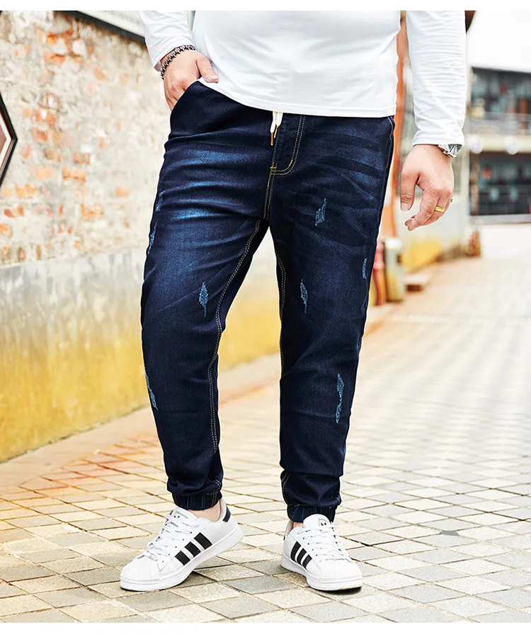 Плюс Размеры M-6XL 7XL 8XL Для мужчин джинсы зимние Для мужчин Повседневное Для мужчин длинные брюки Жан китайский стиль Drawstring прямые джинсы