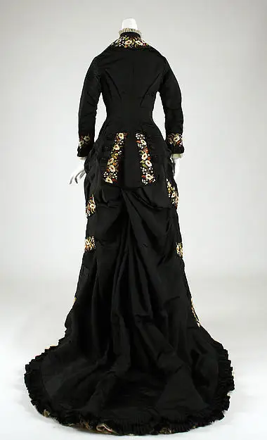 1878 French Dinner Dress Bustle Gown Historical Dress Antique Victorian Dressing Table 1800