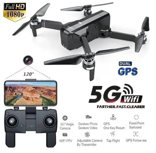 

SJRC F11 GPS 5G Wifi FPV with 1080P Camera 25mins Flight Time Brushless Foldable Arm Selfie RC Drone Quadcopter