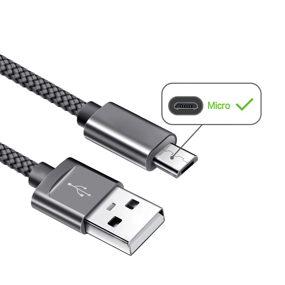1 м нейлоновый 5Pin Micro USB кабель для синхронизации данных и зарядки для samsung Galaxy Tab A Nook, Tab J, J2 Ace, J3 Emerge, C9 Pro кабель для зарядки