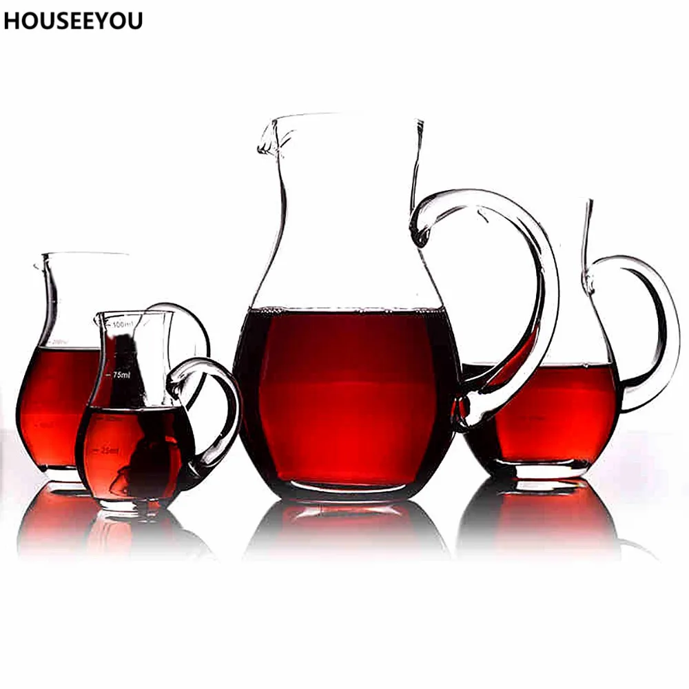 

Multi Sizes100ml/150ml/250ml/500ml Glass Measuring Jug Wine Decanter Barware Tool Aeration Juice Pot Tip Nozzle Liquor Dispenser
