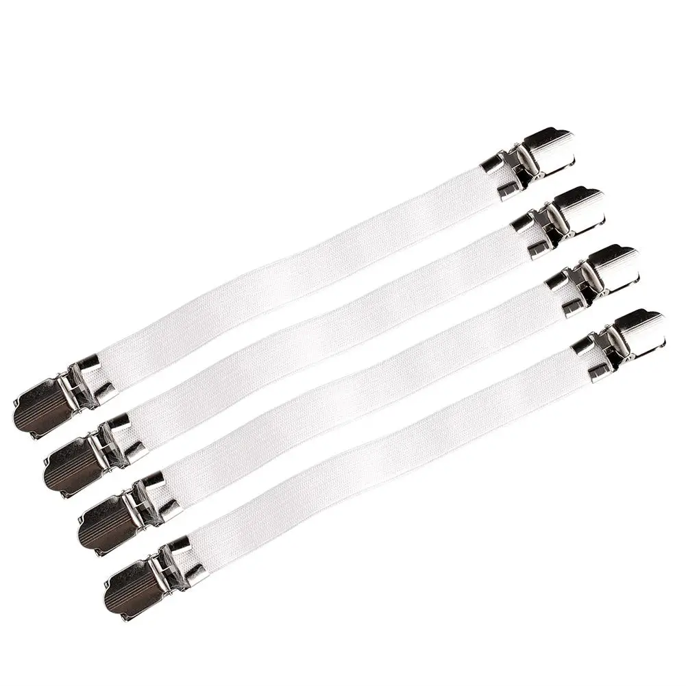 

New Useful 4pcs Metal Bed Sheet Fasteners Strong Elastic Holder Clip Grippers a Multipurpose
