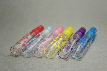 

10ML Beautiful Flower Printing Glass Tube Spray Empty Perfume Bottle 12pcs/lot