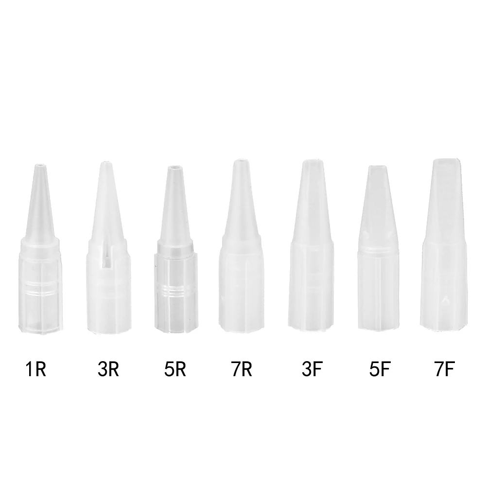 100 шт 7F белые татуировки Советы стерильные одноразовые Перманентный макияж машины иглы для губ бровей татуировки Советы питания