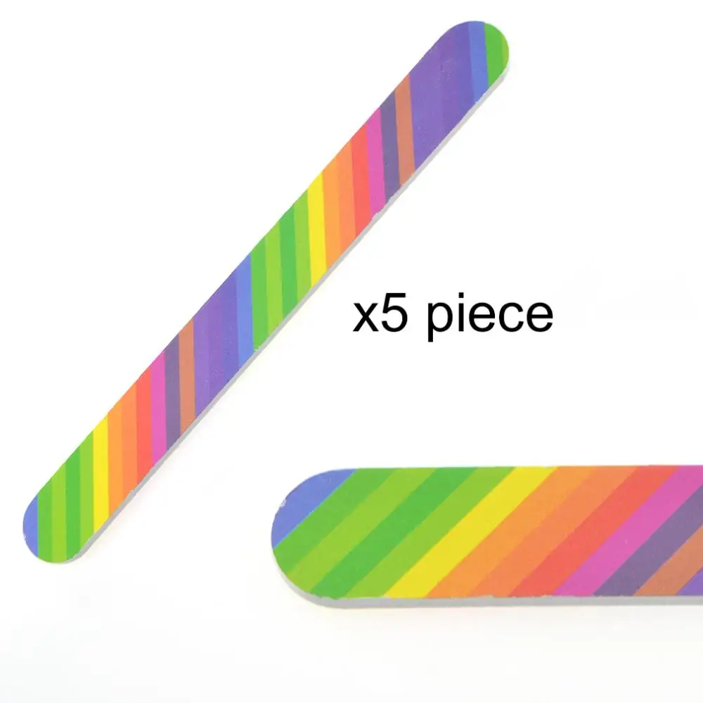 

Belen 5pcs Nail File Buffer Block 5pcs Rainbow Color Nail Art Buffing Sanding File 2 Side Manicure Pedicure Buffer Tools