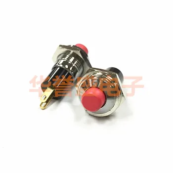 

Original new 100% 10MM metal button switch with self-locking JS-725 red head 2pin power switch