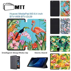 МТТ принт Фламинго чехол для Huawei MediaPad M3 BTV-W09 BTV-DL09 8,4 дюймов tablet 2016 Флип Тонкий Кожа PU Стенд чехол Smart case