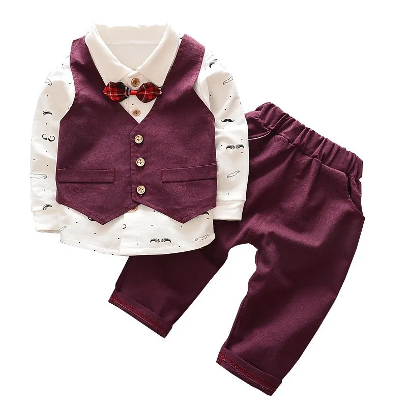 

2019 spring New children's clothing shirt+Vest and pants 3 pieces Clothing Sets for Boys Cotton Boy's clothes Kids clothes