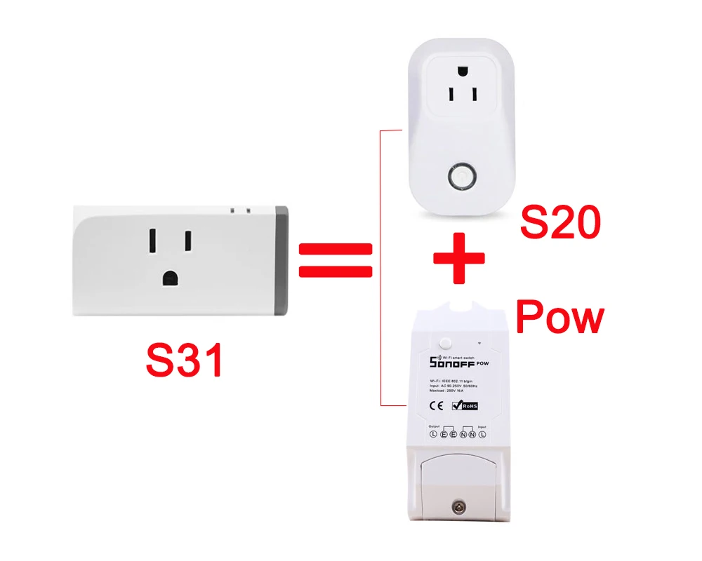 Itead Sonoff S31 US 16A умный WiFi монитор с разъемом энергопотребление удаленный wifi переключатель умный дом автоматизация модуль работа с Alexa