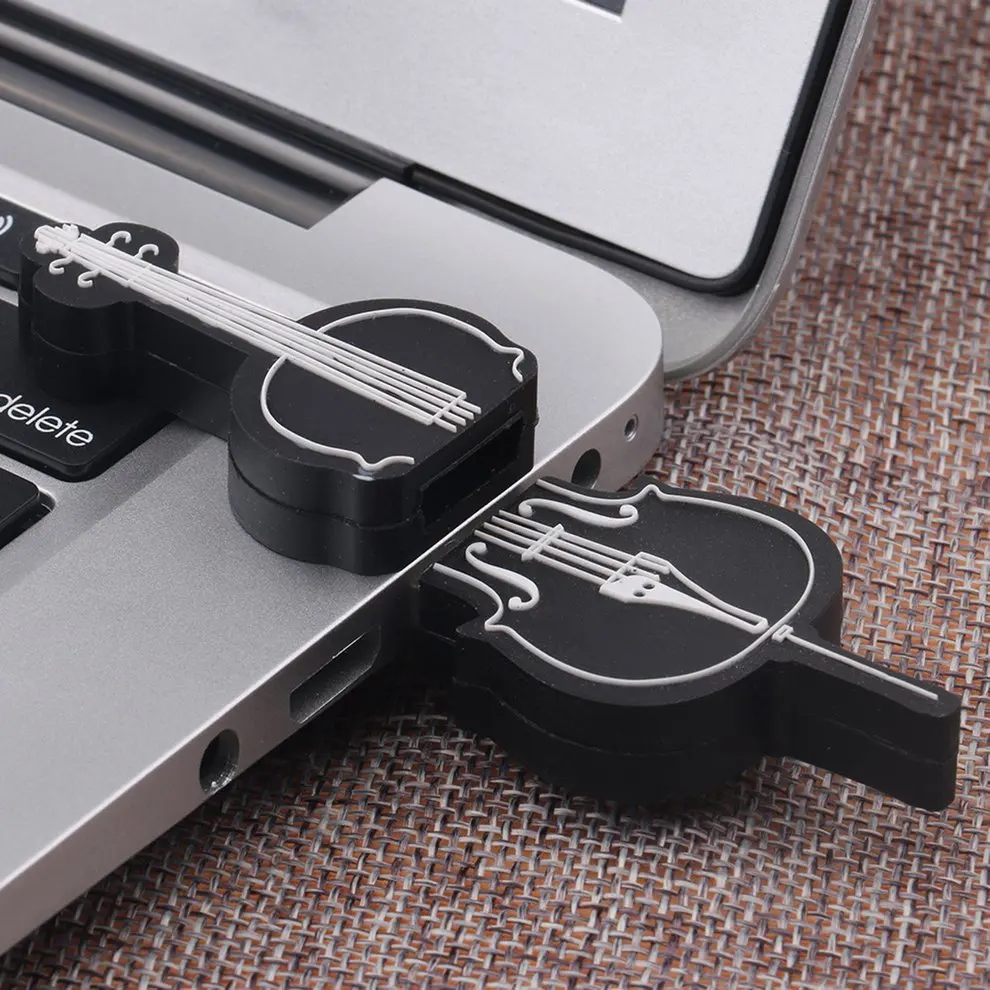 

5pcs Black Color Creative Mini Violin USB Flash Drive 16G Flash Memory Stick External Storage USB2.0 Pen Drive Silica Gel U-disk