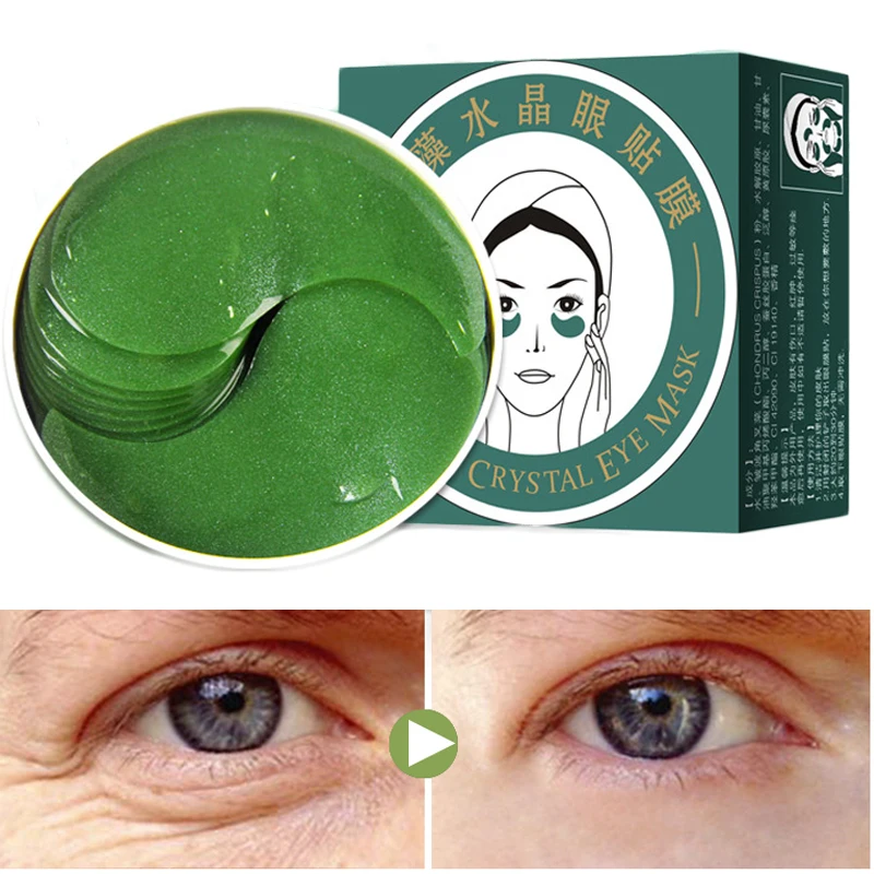 

60pcs Collagen Crystal Eye Mask Gel Eye Patches for Eye Care Sleep Mask Remove Dark Circles Anti-Wrinkle Aging Eye Patch Seaweed