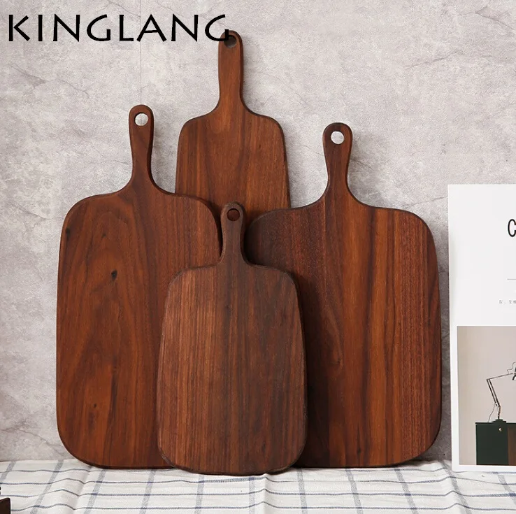 

1pc good qulaity walnut wooden rectangle long heavy pizza plate serving tray
