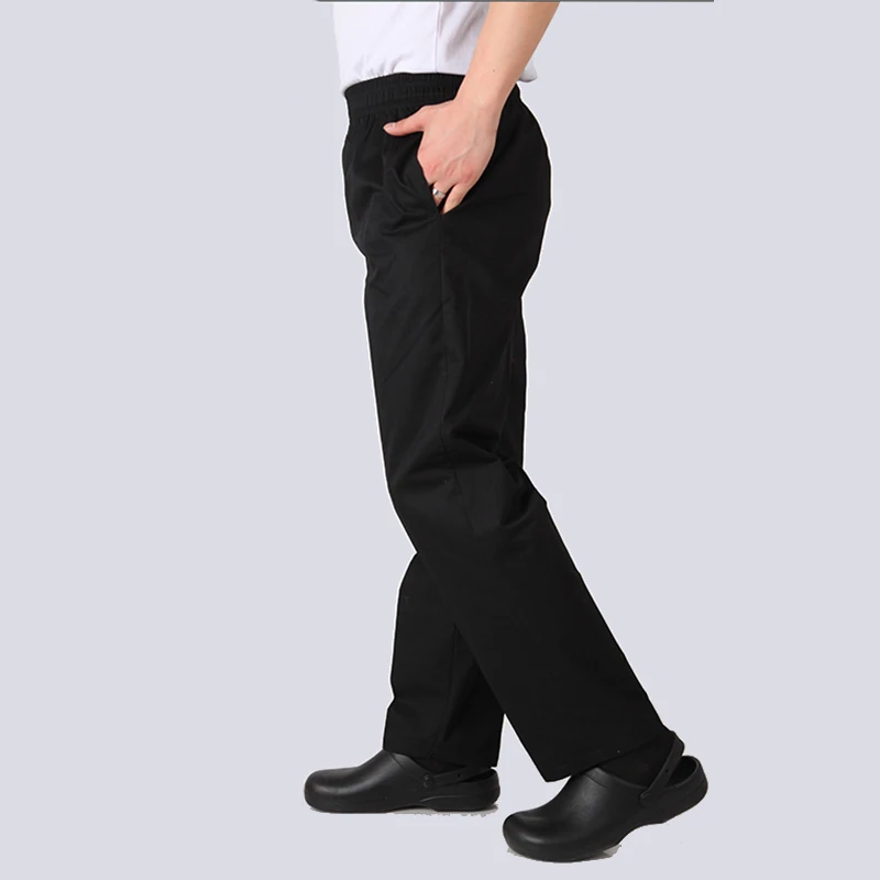 chef pants striped trousers white breathable chef clothing special tooling elastic waist chef work pants for