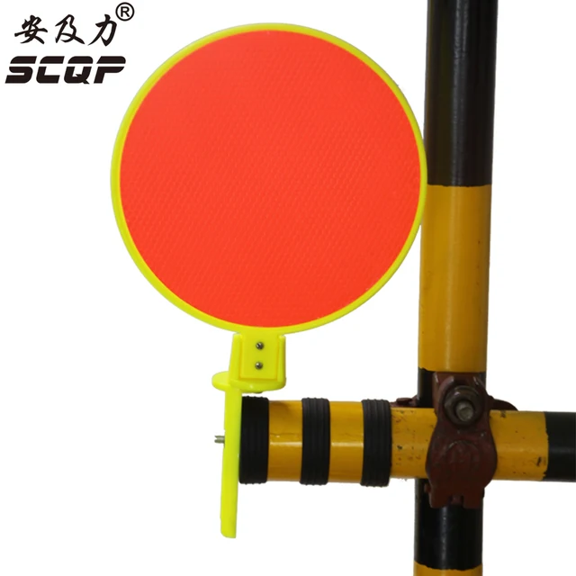 red safety caution warning signs plastic round traffic signal single