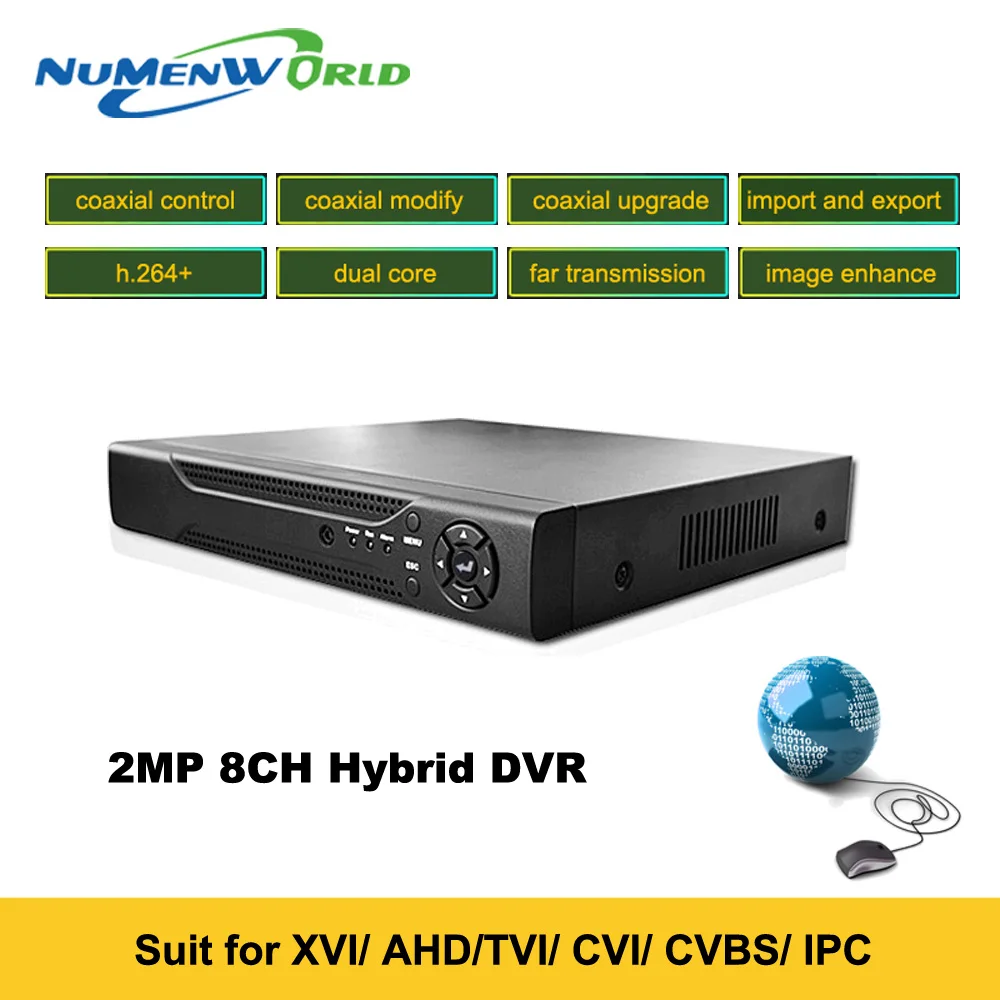 Супер 8CH XVI/AHD DVR HD 1080P видео Регистраторы H.264+ CCTV Камера Onvif Network 8-канальный сетевой видеорегистратор для ip-многоязычная сигнализация