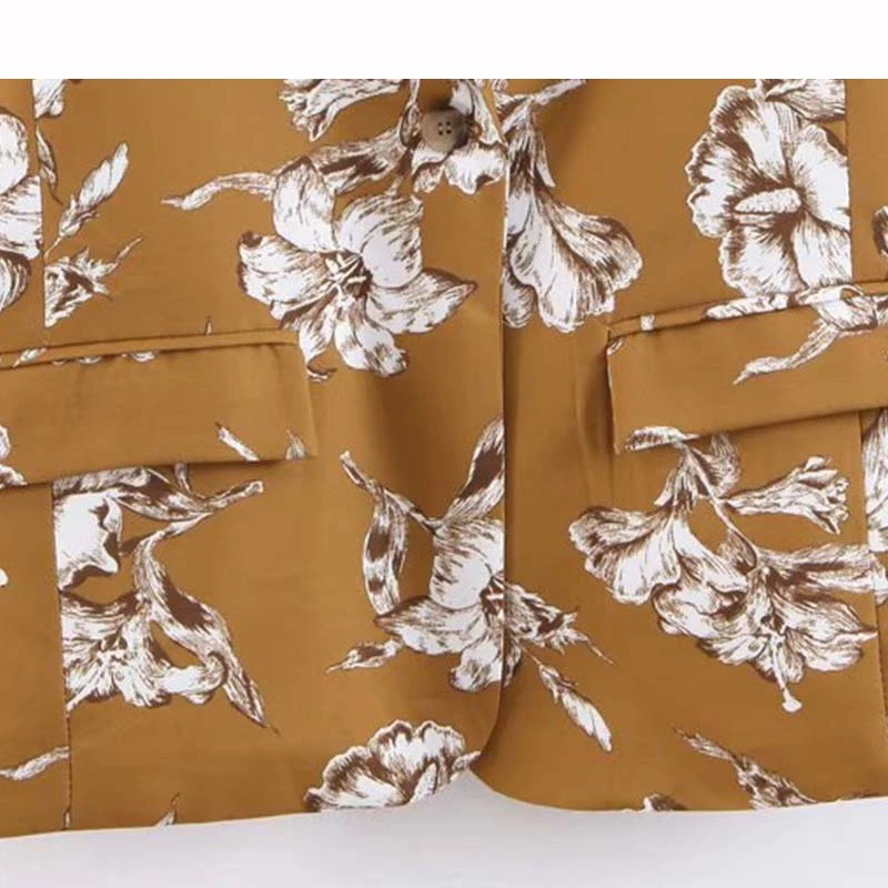 Women Floral Print Notched Collar Long Sleeve Blazer Single Button Pockets Coat Elegant Female Office Wear Tops Dropship Women Floral Print Notched Collar Long Sleeve Blazer Single Button Pockets Coat Elegant Female Office Wear Tops Dropship