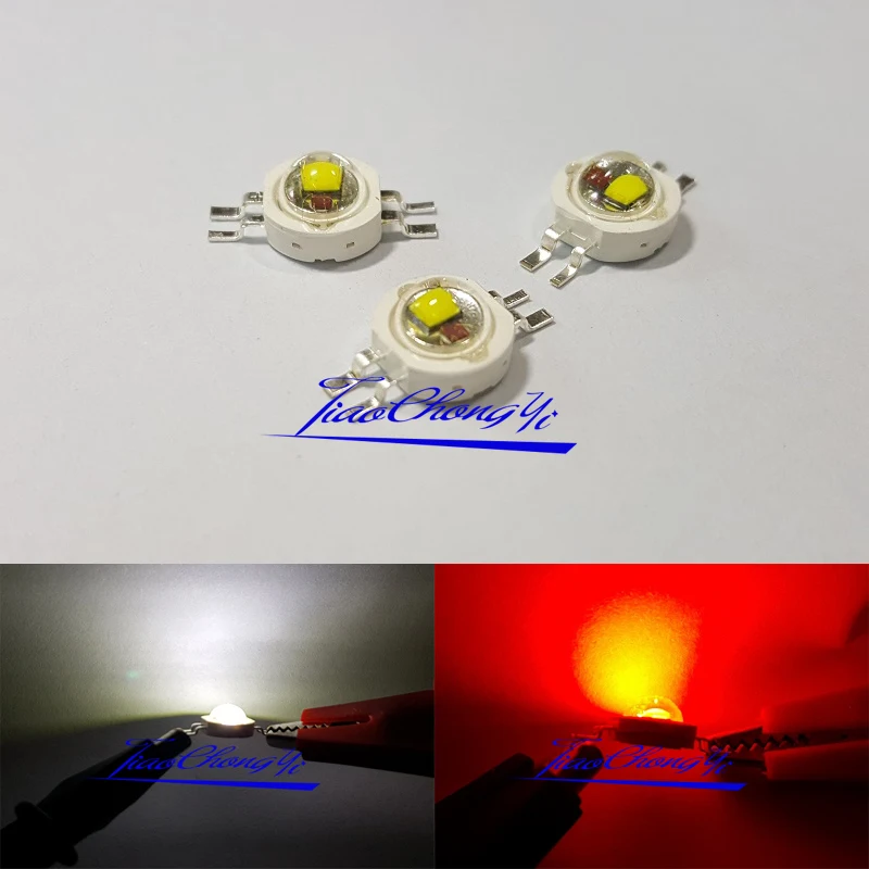 2X3W 2chip Double color Red/white High Power LED Light Emitting Diode 10pcs 