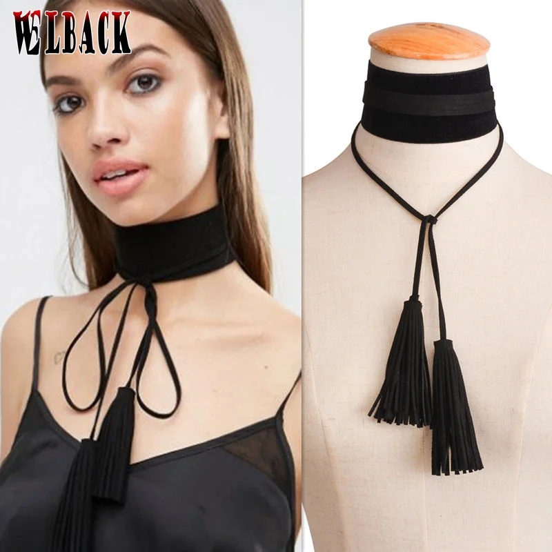 2016 New Fashion Contracted exaggerated personality punk neck black