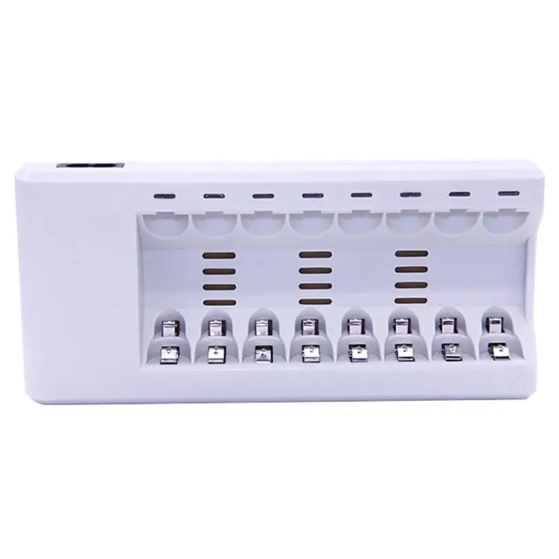 

AABB-Eu Plug,8 Slots 8 Channels 8 Ports 1.6V Nizn 1.2V Nimh Rechargeable Aa Aaa Battery Charger , With Led Auto Transfer Quick
