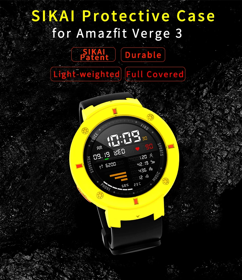Для Amazfit Verge Xiaomi Huami 3 lite чехол SIKAI защитный ПК Бампер Смарт-часы крышка Анти-Scracth ультра светильник многоцветный