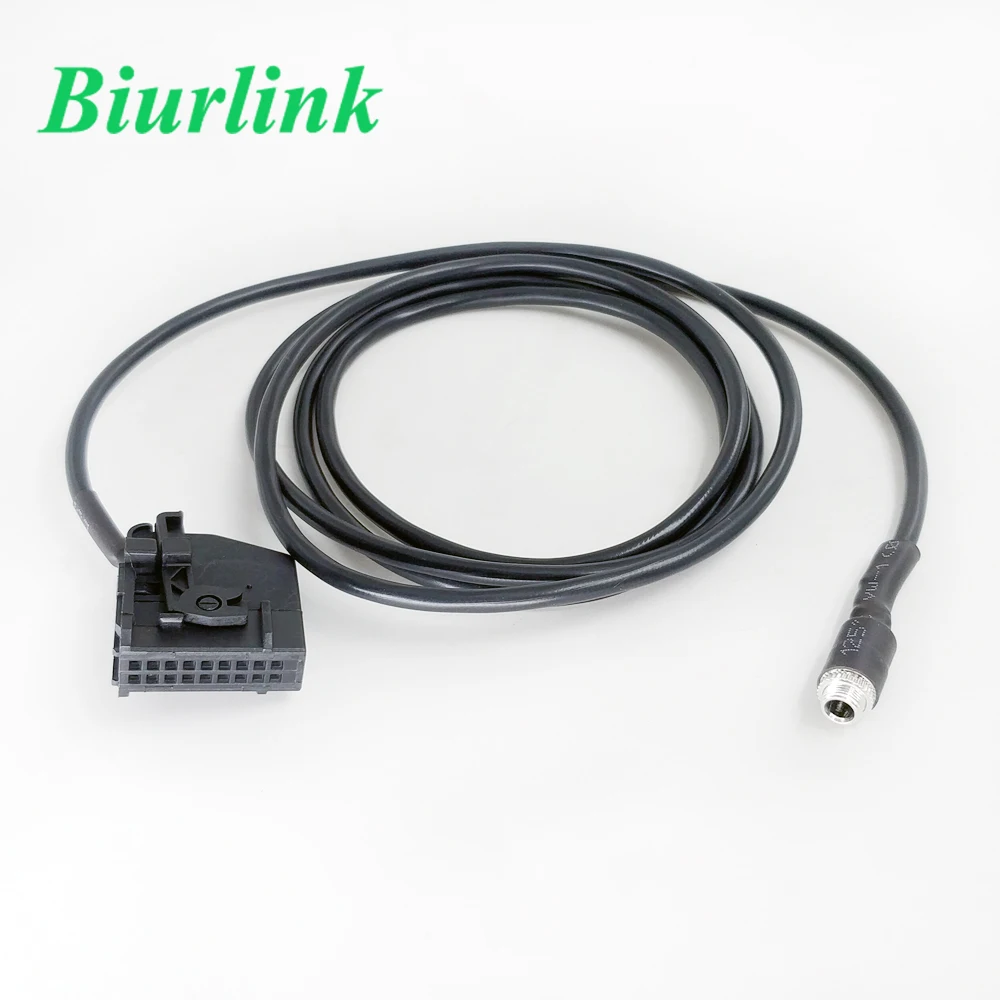 

Biurlink Car Stereo MFD2 RNS2 16:9 NAVI CD 18Pin Socket to 3.5mm Audio Jack AUX Adapter Cable for Volkswagen for AUDI for Ford