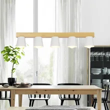 Modern minimalist LED wooden dining-room lamp chandelier with three head five head logs Art Cafe Table chandelier Chandelier 2017 solid wood chandelier modern chinese japanese nordic creative minimalist living room dining three single head wooden lamp