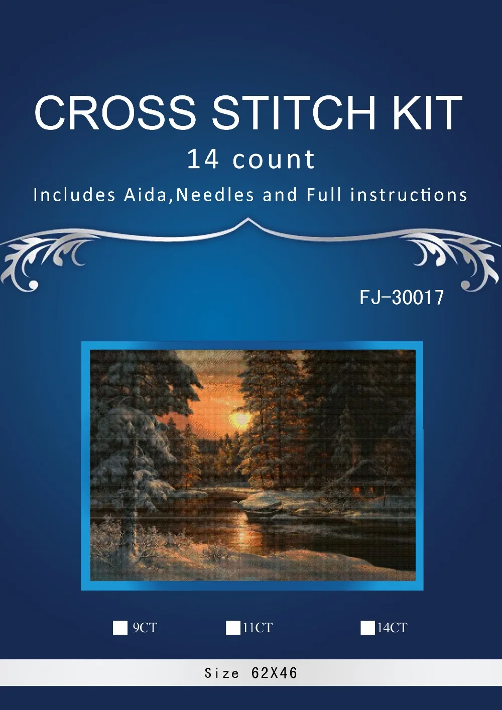 

sun down lake Counted Cross Stitch Cross Stitch Set Cotton Cross-stitch Kit Embroidery Needlework SIMILAR dim anchor