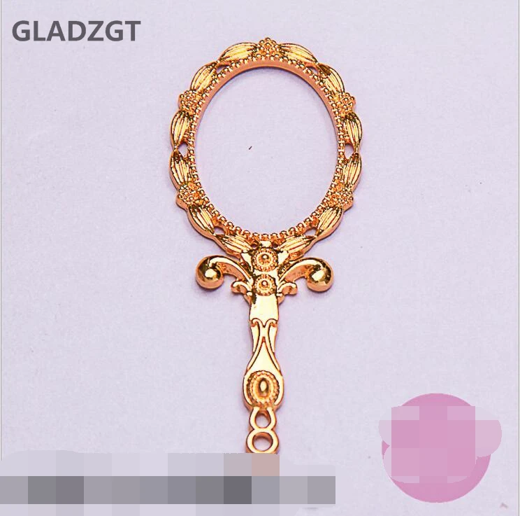 

5 pcs/lot Magic Mirror sticks Metal Frame Pendant Gold Charm Bezel Setting Cabochon Setting UV Resin Charms