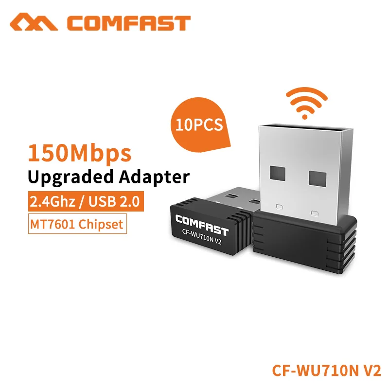 COMFAST 150 Мбит/с 2dbi антенны мини Беспроводной адаптер Wi-Fi приемник USB Wi-Fi сети высокоскоростная карта адаптер Wi-Fi CF-WU710N-V2
