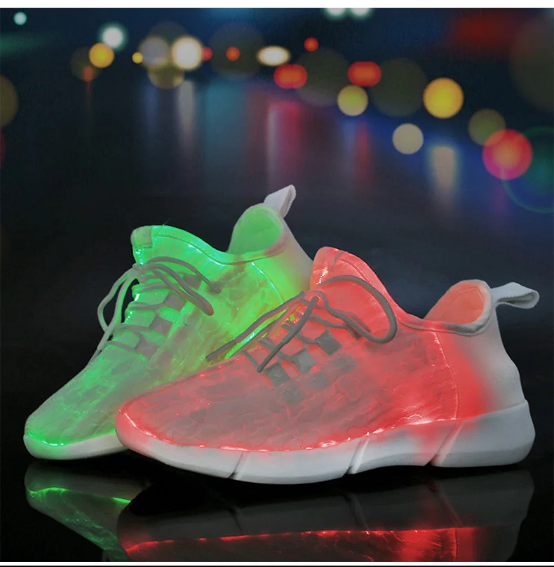 

Allwesome 26-45 Supper Led Fiber Optic Shoes for Girls Boys Men Women USB Recharge Glowing Sneakers Man Light Up Dancing Shoes