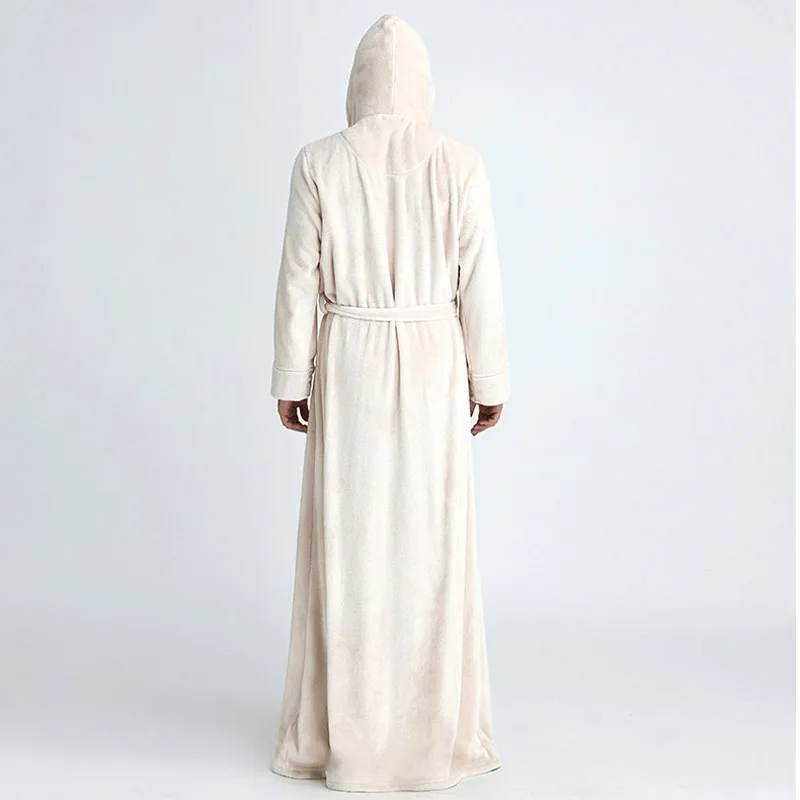 Flannel Robe Male With Hooded Thick Brand Designer Dressing Gown Coral Fleece Mens Bathrobe Winter Long Robe Mens Bath Robe Flannel Robe Male With Hooded Thick Brand Designer Dressing Gown Coral Fleece Mens Bathrobe Winter Long Robe Mens Bath Robe