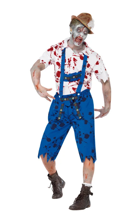 Для мужчин Ужасы Bloodstain дьявола костюм вампира на Хэллоуин карнавала Косплэй экзотические Performance M/XL