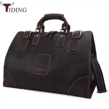 Tiding Горячая роскошная винтажная Большая мужская дорожная сумка из коровьей кожи индивидуальная Европейская и американская стильная мягкая Сумочка коричневая