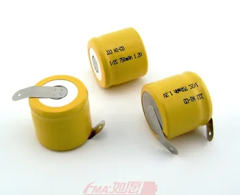 

10x Ni-Cd 1/2C 1.2V 750mAh Rechargeable Battery W/tab Nickel Cadium cell 26*24mm