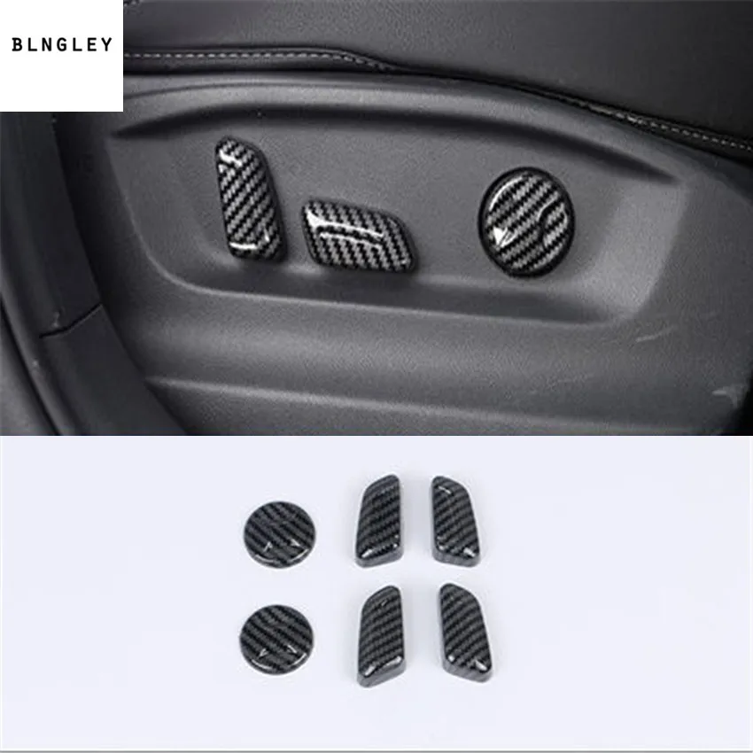 

6pcs/lot ABS carbon fiber grain Seat control adjustment button decoration for 2017-2018 Volkswagen VW Tiguan MK2 Tiguan L