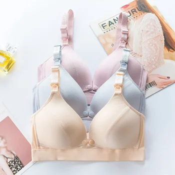

Large Size Maternity Nursing Bra Feeding For Pregnant Women Cotton Front Buckle Without Rims Feeding Bra