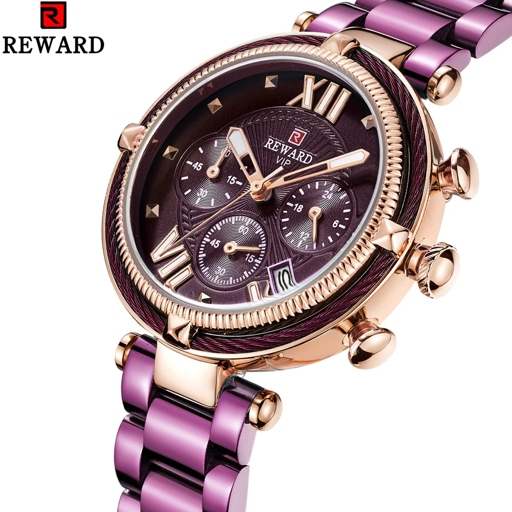 Награда люксовый бренд женские часы полная сталь водонепроницаемые спортивные Кварцевые Хронограф военные часы женские часы Relogio Masculino