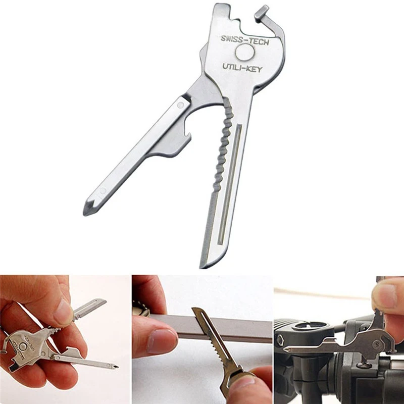 

tactical ring Key Multipurpose Utili Mini Multi gear keychain edc pocket Knife Opener utility Tool survive kit Screwdriver shape
