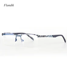 Полуободок, металлическая винтажная оправа, для женщин, новая мода по рецепту, линзы для близорукости, светильник, блокирующая оптическая оправа для очков из нержавеющей стали