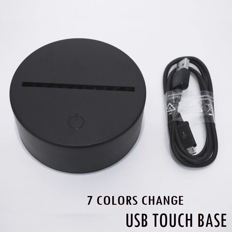 3D Животные носороги Ночник светильник светодиодный иллюзия Лампа USB 7 цветов