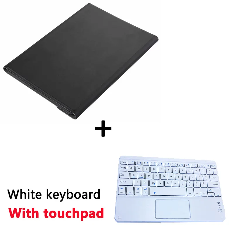 Black case White TKB Беспроводной чехол с клавиатурой Bluetooth для samsung Galaxy Tab A SM-T510 SM-T515, портативная клавиатура для планшета с тачпадом - Цвет: Black case White TKB