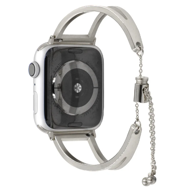 Apple ремешок для Applewatch1/2/3/4 Нержавеющая сталь металлическое кольцо с v-образным модные 38/40/42/44 мм браслет ремешок для наручных часов Iwatch - Цвет ремешка: Серебристый
