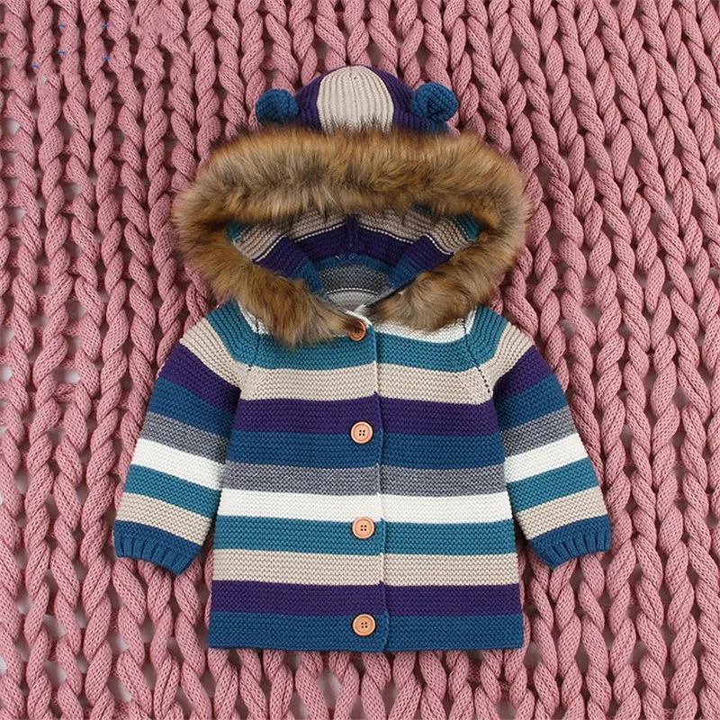 2018 Winter Clothes Toddler Baby Boy Sweater Baby Children Clothing Boy Girls Knitted Cardigan Sweater Kids Spring Knit Sweaters