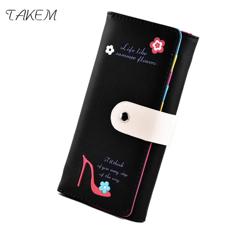 TAKEM New PU Leather Women hasp Long Cartoon Purse Female Wallets Purse Card Holder cash coin bag Portefeuille femme TAKEM New PU Leather Women hasp Long Cartoon Purse Female Wallets Purse Card Holder cash coin bag Portefeuille femme