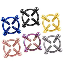 Нержавеющая сталь сексуальные привлекательные круглые соски кольцевой щит Поддельные не пирсинг кольца Teton женские вечерние разноцветные ювелирные изделия