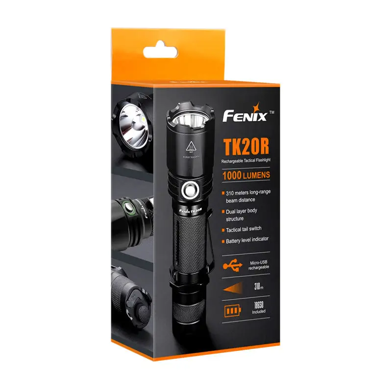 FENIX TK20R USB Перезаряжаемый 1000 люмен Cree светодиодный тактический фонарик с